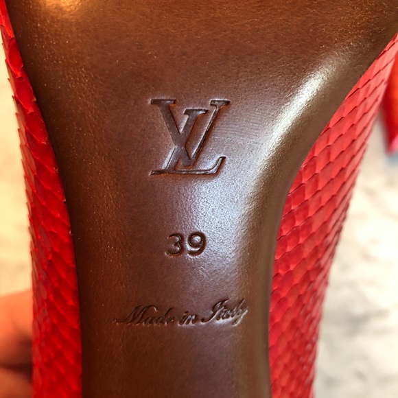 New Louis Vuitton Red Eyeline Snake Heels - Picture 6 of 9
